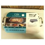 Char-Broil Deep Dish and Cutting Board Stainless Steel Heat-Resistant Grill Topper Black/Silver
