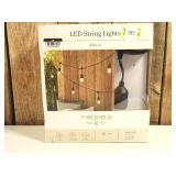 10ct LED Drop Indoor Outdoor Café String Lights Clear Bulbs with Black Wire - Threshold