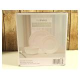 True Living Dinnerware Set, White, 12 pcs