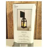 Hanging Lantern with LED Candle Black Metal Indoor Outdoor Wall Decor