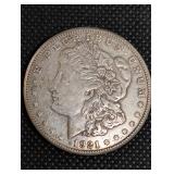 Morgan Silver Dollar 1921-S - 90% Silver, Philadelphia Mint, One Dollar
