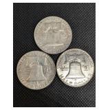 Franklin Half Dollars 1962 (Lot of 3)