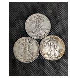 Walking Liberty Half Dollars (Lot of 3)