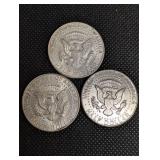 Kennedy Half Dollars - 1964 - 3 Coins