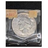 Peace Dollar 1923 United States One Dollar Silver Coin - 90% Silver, 38.1 mm
