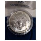 American Eagle Silver Dollar 1 oz - Blue Velvet Presentation Box