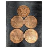 Golden State Mint Copper Coins 1 oz .999 Fine - 5-Pack