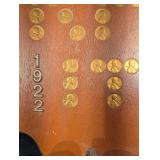 Antique Wooden Penny Coin Board Display - 1922-1971 Markings