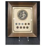 The Kennedy Mint Time Series Lincoln Cent And War Nickel Framed Display