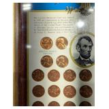 Framed Lincoln Memorial Coinage Display Poster with 1909-1958 Lincoln Cents Collection