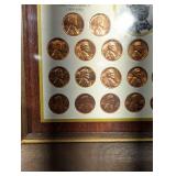 Framed Lincoln Memorial Coinage Display Poster with 1909-1958 Lincoln Cents Collection