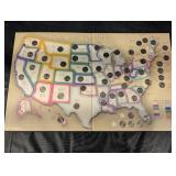 State Series Quarters Map Poster - 50-State Quarters Display