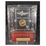 The Highland Mint 100th Running Indianapolis 500 24KT Gold Flash Plated Coin in Acrylic Display