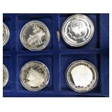 American History Commemorative Coin Set in Wood Case (12 Silver Rounds)