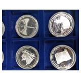 American History Commemorative Coin Set in Wood Case (12 Silver Rounds)