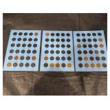 Lincoln Cent Collection 1909-1939 on Blue Display Cards - 3 Panels
