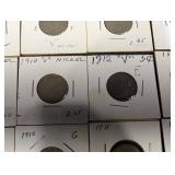 V Nickel Coins - Assorted Years Collection 1891-1912