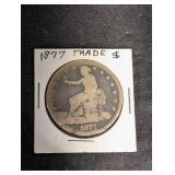 1877 United States Trade Dollar - Seated Liberty, 0.900 Fine Silver, 420 Grains