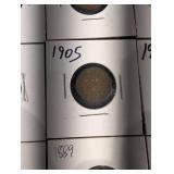 Indian Head Cent Set - 22 Assorted Dates (1860s-1909) in 2x2 Holders