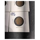 Indian Head Cent Set - 22 Assorted Dates (1860s-1909) in 2x2 Holders