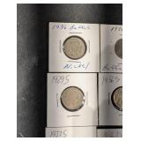 Buffalo Nickel Collection - 1934-1937 US Five-Cent Nickels (D/S Mintmarks)