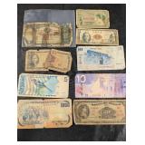 World Banknotes Mix - Australia 1 Pound, Israel 10, Canada 10, Vietnam 1000, Mexico 20, Netherlands Antilles 5