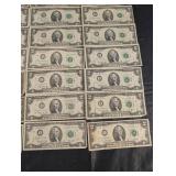 Two-Dollar Bills & One-Dollar Bills - U.S. Currency Collection