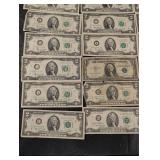 Two-Dollar Bills & One-Dollar Bills - U.S. Currency Collection