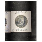 Kennedy Half Dollar - Proof Cameo Silver - 3 Coins in Carded Holders