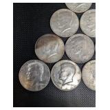 1964 Kennedy Half Dollars - 90% Silver - Ten Coins