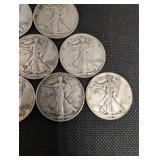 Walking Liberty Half Dollar Coins - 1943-1946 (10 Coins)