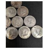 Kennedy Half Dollars 1964-1969 - 10 Coins