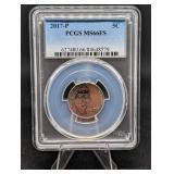 2017-P Lincoln Cent PCGS MS66FS - 5C Penny, Mint State 66 Full Steps