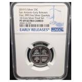 NGC PF69 Ultra Cameo 2019-S San Antonio Missions National Park Quarter Silver Proof