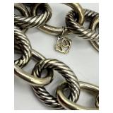 David Yurman 925 Sterling Silver Oval Link Necklace