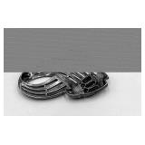 Sterling Silver Brooch - Green Rectangular Stones