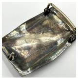 Navajo Sterling Belt Buckle With Turquoise Inlays 12K Gold-Filled