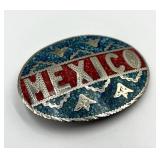 Mexico Belt Buckle with Crushed Chip Inlay