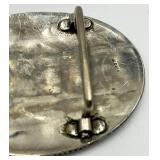 Mexico Belt Buckle with Crushed Chip Inlay