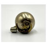 Moon & Star Ball Pendant - Silver Sphere With Gold Crescent & Star