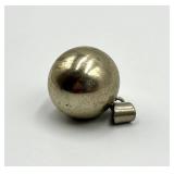 Moon & Star Ball Pendant - Silver Sphere With Gold Crescent & Star