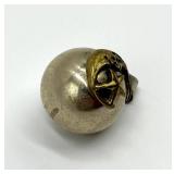 Moon & Star Ball Pendant - Silver Sphere With Gold Crescent & Star