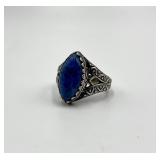 Sterling Silver Lapis Lazuli Ring - Size 10