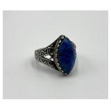 Sterling Silver Lapis Lazuli Ring - Size 10