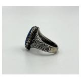 Sterling Silver Lapis Lazuli Ring - Size 10
