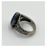 Sterling Silver Lapis Lazuli Ring - Size 10