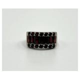 Sterling Silver Garnet Ring - Size 5.5