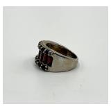 Sterling Silver Garnet Ring - Size 5.5
