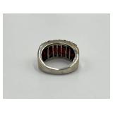 Sterling Silver Garnet Ring - Size 5.5