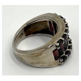Sterling Silver Garnet Ring - Size 5.5